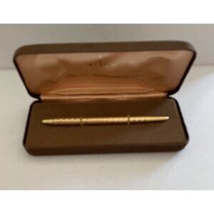 Anson 18k Gold Electroplate Pen With Original Case AS IS Needs Ink Vintage